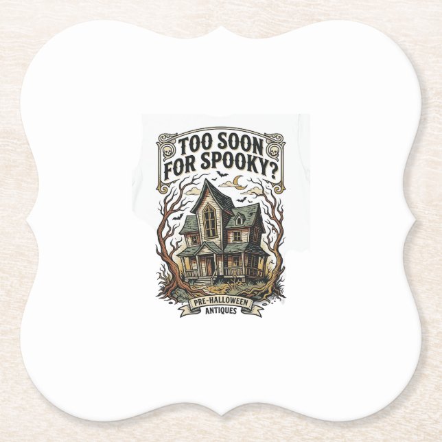 Early Halloween Shirt Vintage Haunted House Design Untersetzer (Vorderseite)