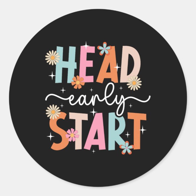 Early Head Start Student First Day Of Head Start T Runder Aufkleber (Vorderseite)