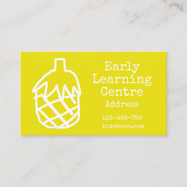 Early Learning Center Tagcare Business gelb Visitenkarte (Vorderseite)