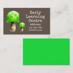 Early Learning Daycare niedlich Pilz Business Card Visitenkarte