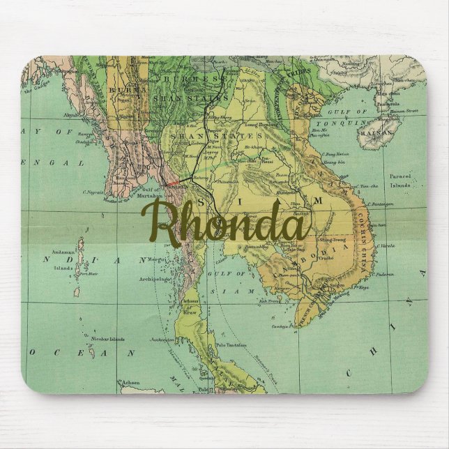 Early Map of Thailand Siam Mousepad (Vorne)