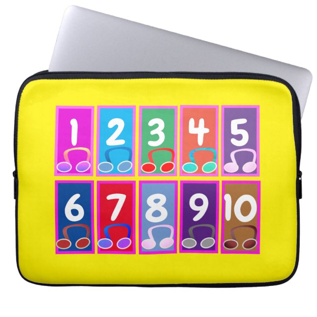 Early Mathe Numbers 1 bis 10 Elektronik Bag Laptopschutzhülle (Vorderseite)