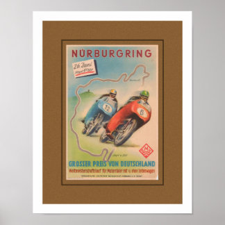 EARLY MOTORCYCLE ADVERTISING PRINT POSTER
