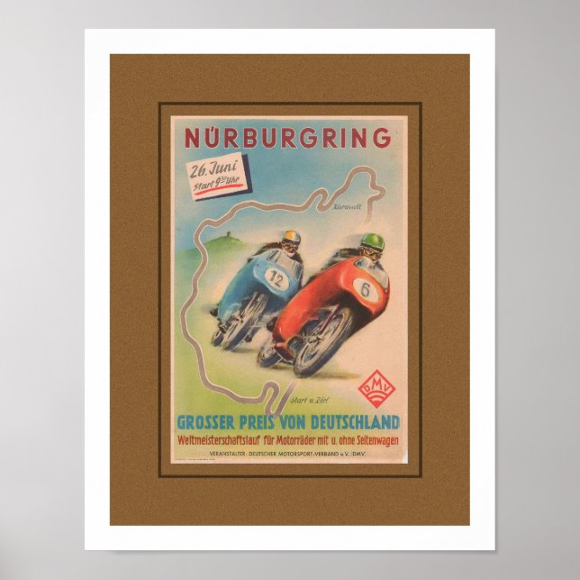 EARLY MOTORCYCLE ADVERTISING PRINT POSTER (Vorne)