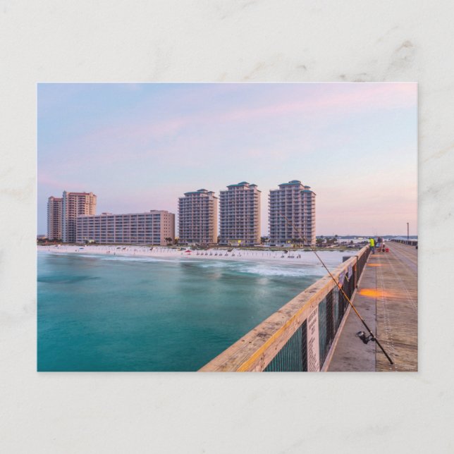 Early Navarre Beach Florida Fischen Postkarte (Vorderseite)