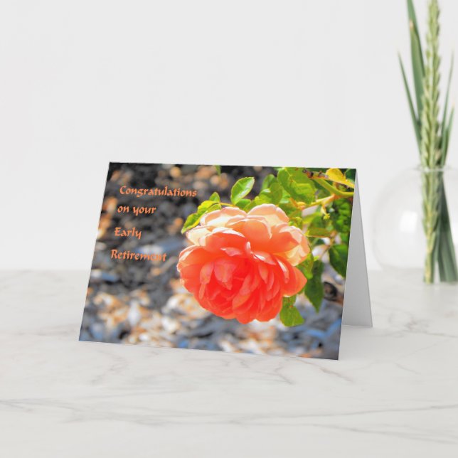Early Retirement Card mit Orange Rose Karte (Vorderseite)