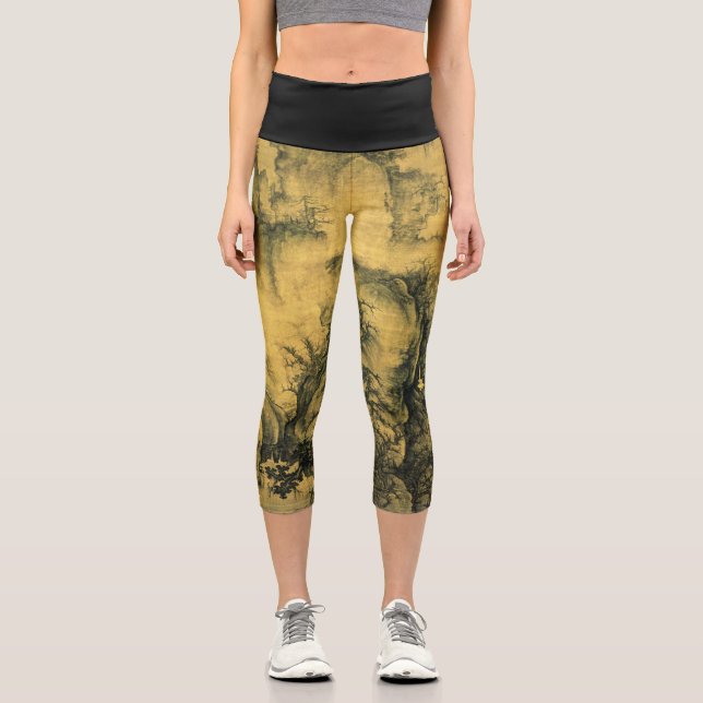 Early Spring & Guo Xi - Chinesische Kunst/Kaiserli Capri Leggings (Vorderseite)