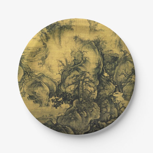 Early Spring & Guo Xi - Chinesische Kunst/kaiserli Pappteller (Vorderseite)