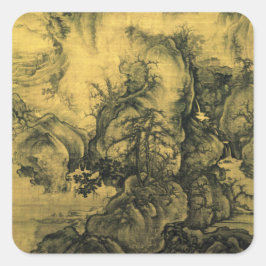 Early Spring & Guo Xi - Chinesische Kunst/kaiserli Quadratischer Aufkleber