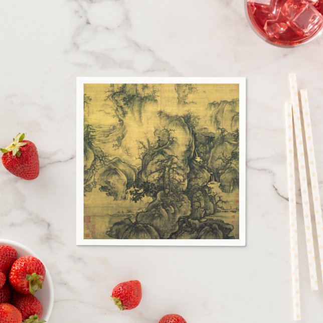 Early Spring & Guo Xi - Chinesische Kunst/kaiserli Serviette (Beispiel)