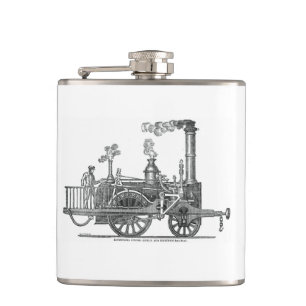 Early Steam Locomotive Flachmann