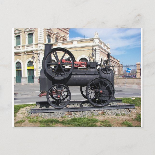 Early Steam Locomotive in Cartagena. Postkarte (Vorderseite)