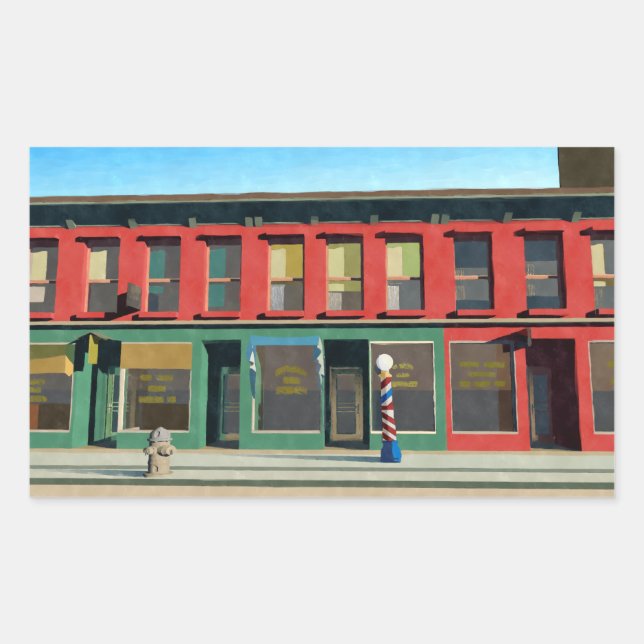 Early Sunday Morning Watercolor Rechteckiger Aufkleber (Vorderseite)