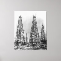 Early Wooden Oil Drilling Derricks of Texas 1901