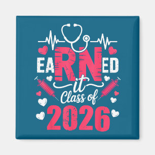 Earned It Klasse Krankenschwester Vintage-Design Magnet