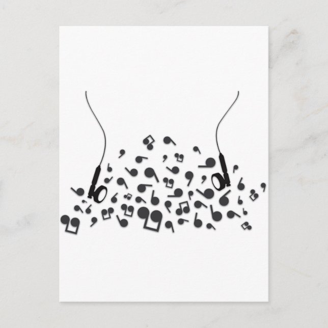 Earphones Postkarte (Vorderseite)