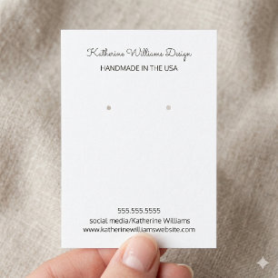 Earring-Anzeige   Handmade in USA Visitenkarte