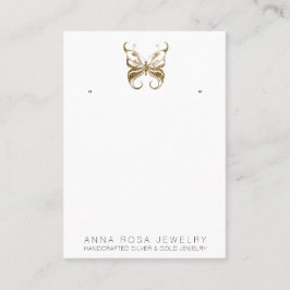 *~* EARRING ANZEIGEN QR Gold Glitzer Butterfly Bus Visitenkarte