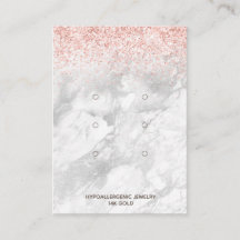 Earring Display 3 Pairs Rose Gold Glitzer Marmor