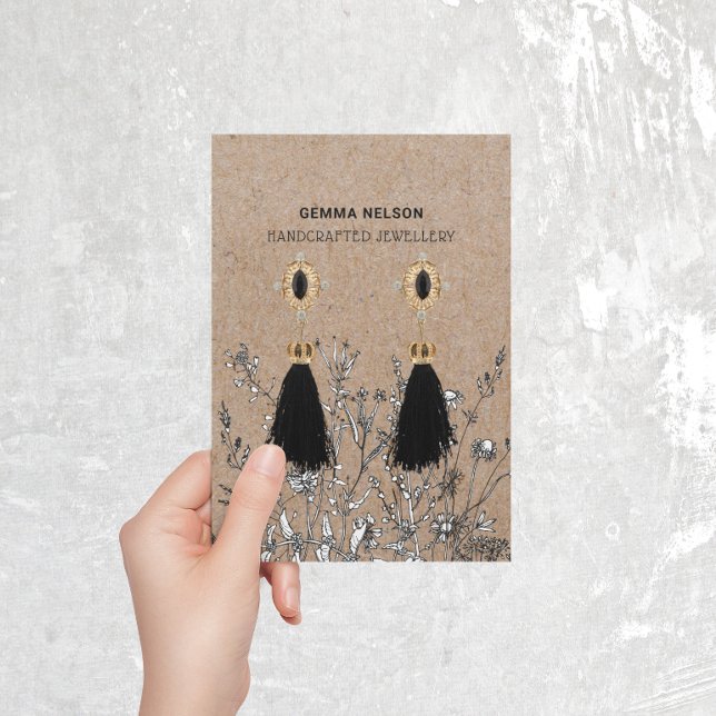 Earring Display Card ・ Rustikale Kraft-Wildblumen (Von Creator hochgeladen)