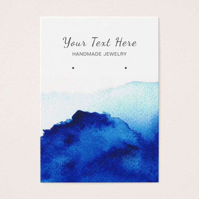 Earring Display Card ・ Watercolor Indigo Blue (Vorderseite)