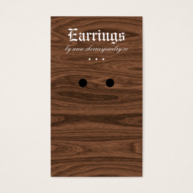 Earring Display Cards Eichenholzschmuck (Vorderseite)