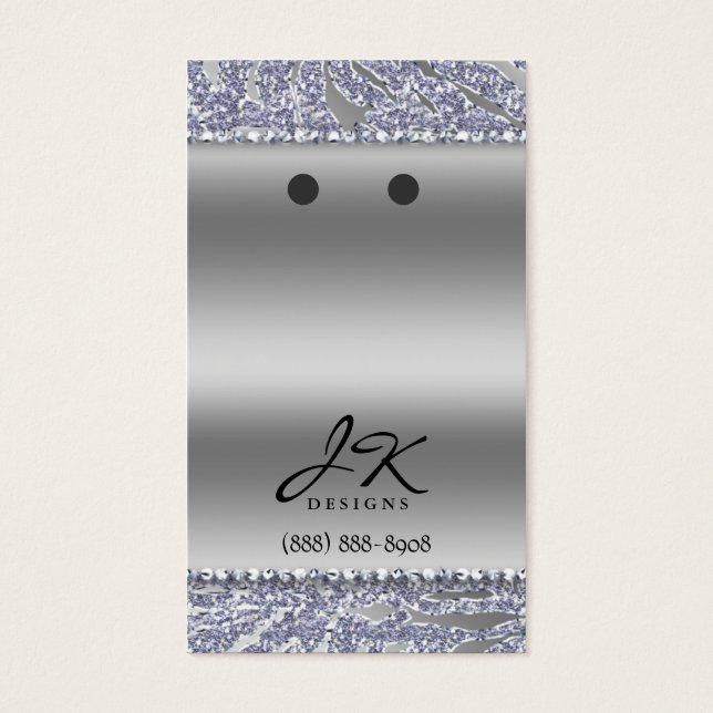 Earring Display Cards Jewelry Zebra Chandelier (Vorderseite)