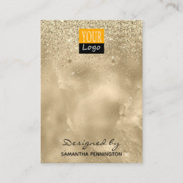 Earring Display Champagne Gold Imitate Foil Glitze Visitenkarte