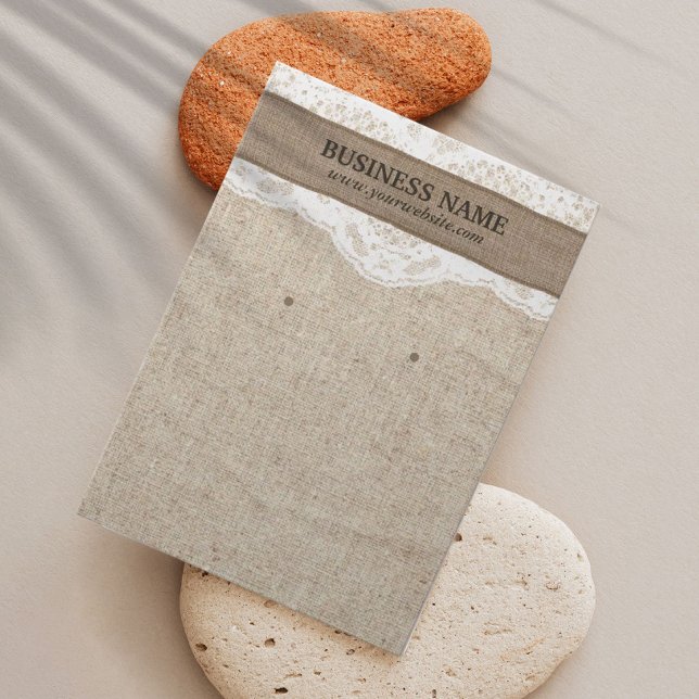 Earring Display Rustic Burlap & Lace Vintag (Von Creator hochgeladen)