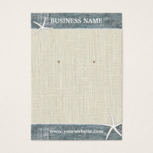 Earring Display Rustic Burlap & Wood Starfish