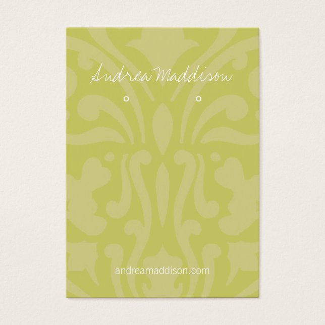 Earring Holder - Business Card Olive Green (Vorderseite)