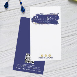 Earring Jewelier Display Navy Blue & Gold Paint Visitenkarte