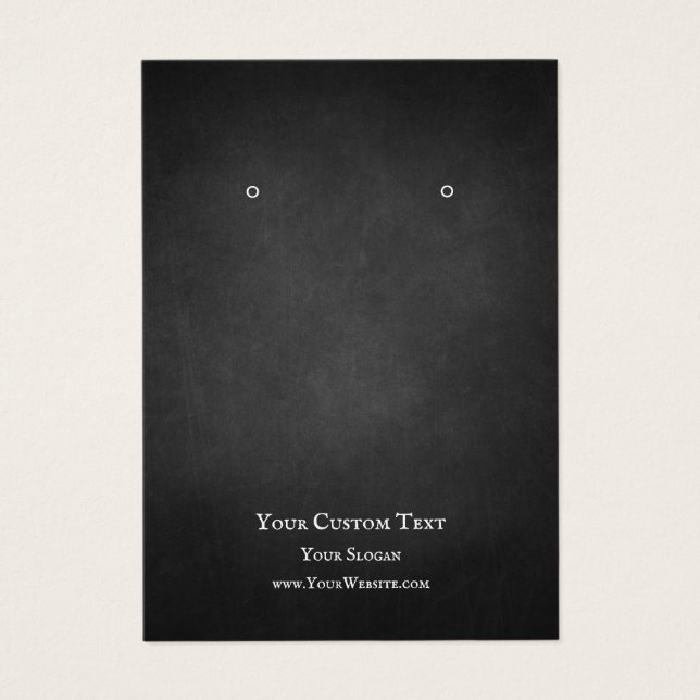 Earring Jewelry Display Card, Rustic Chalkboard (Vorderseite)