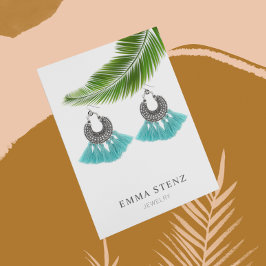 Earring Jewelry Display Card • Tropical Palm Leaf Visitenkarte