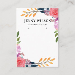 Earring Jewelry Display Holder ・ Watercolor Floral Visitenkarte