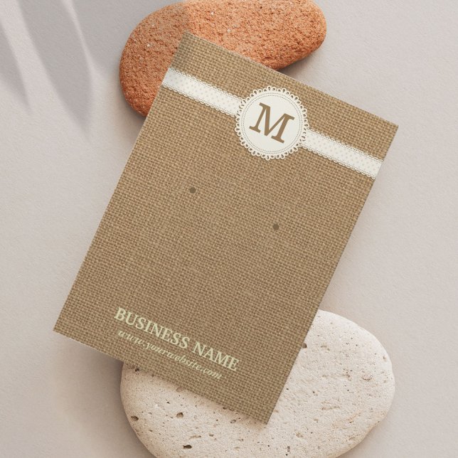 Earring & Jewelry Rustic Burlap Display Card (Von Creator hochgeladen)