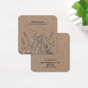 Earring Square Display Card ・ Rustikale Wildblumen