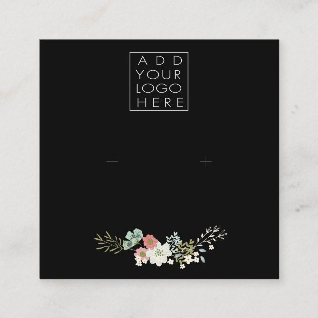Earrings Backing Cards Add Your Own Logo Quadratische Visitenkarte (Vorderseite)