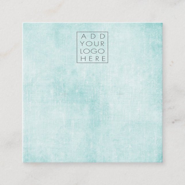 Earrings Backing Cards Aqua Add Your Own Logo Quadratische Visitenkarte (Vorderseite)