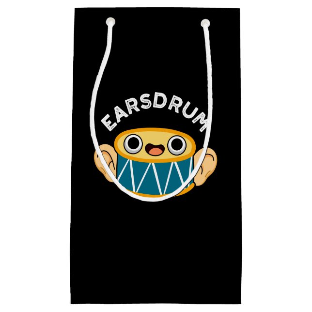 Earsdrum Funny Drummer Eardrum Pun Dark BG Kleine Geschenktüte (Vorderseite)