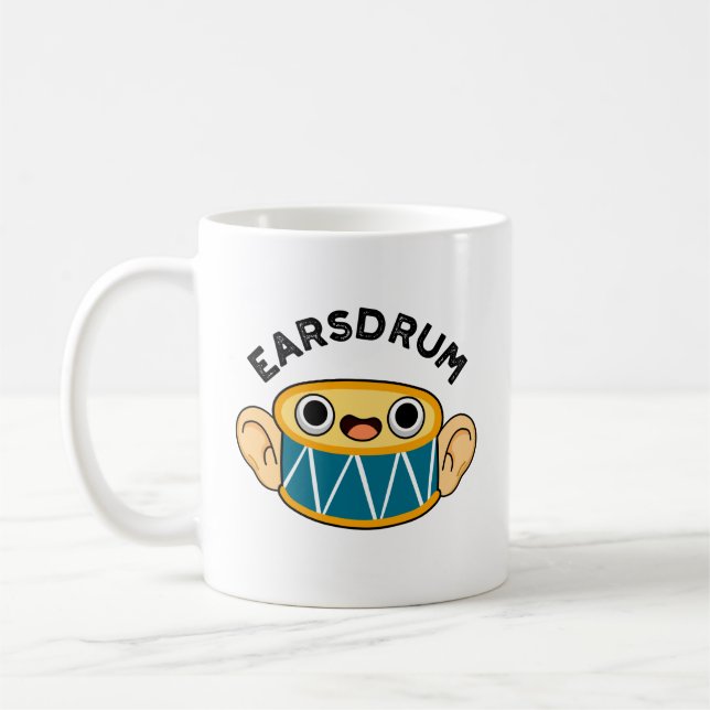 Earsdrum Funny Drummer Eardrum Pun Kaffeetasse (Links)