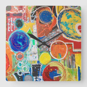 Earth 360 Wall Clock Quadratische Wanduhr