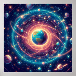 Earth and the Vibes of the Law of Attraction Wall Poster