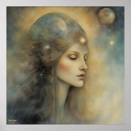 Earth Angel AI Fantasy Digital Art Print Portrait Poster
