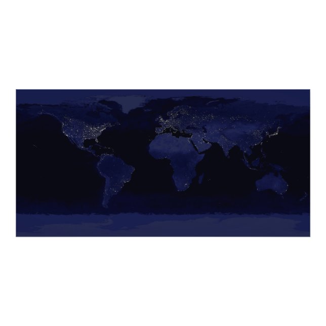 Earth at Night Panoramic city lights from Space Fotodruck (Vorne)