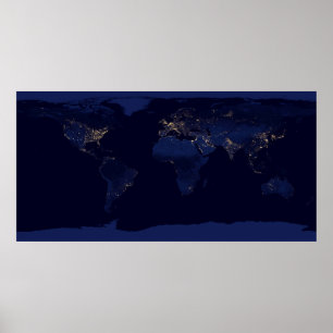 Earth at Night Poster