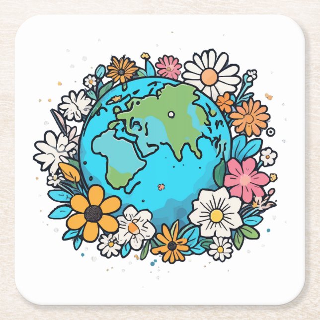 Earth Beauty Rechteckiger Pappuntersetzer (Vorderseite)