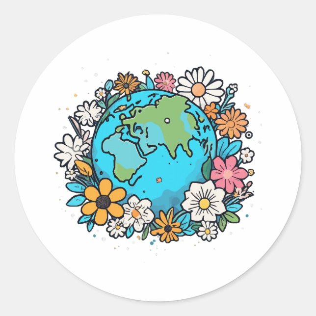 Earth Beauty Runder Aufkleber (Vorderseite)
