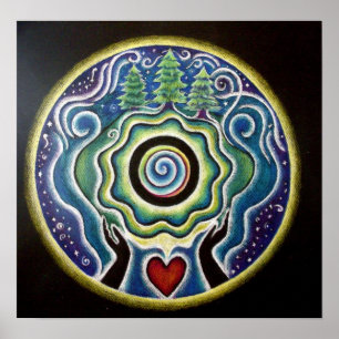Earth Blessing Mandala Poster