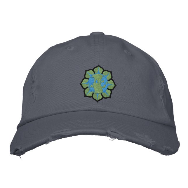 Earth Blume Earth Day Hat Bestickte Baseballkappe (Vorderseite)